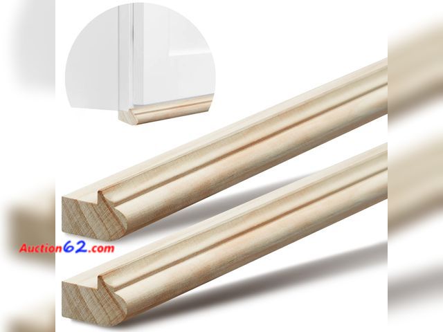 Lot 44-112o - DoubleFill 2 Pack 47" Kitchen Cabinet Light Rail Molding 1-3/8" Wide x 7/8" Trim Wood Unfinished Kitchen Cabinet Molding for DIY Cabinetry, ...