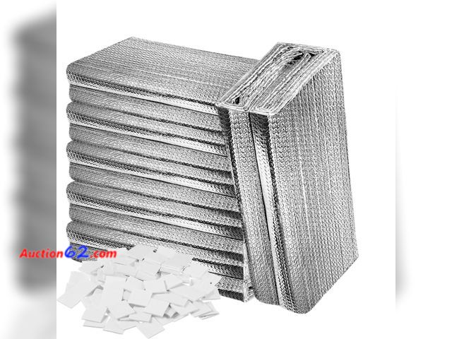 Lot 44-893w - $84.99 Retail price - 16pcs 24"x 47" Garage Door Insulation Kit for 2 Car, 6mm Thick Double Bubble Panels Reflective Aluminum Foil Summer&am...
