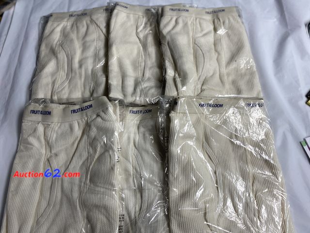 Lot 44-2015x - New in packages. 6 pairs size men’s small fruit of the loom thermal underwear. Retails for 9.97 each@Walmart. Natural color. See photos. App...