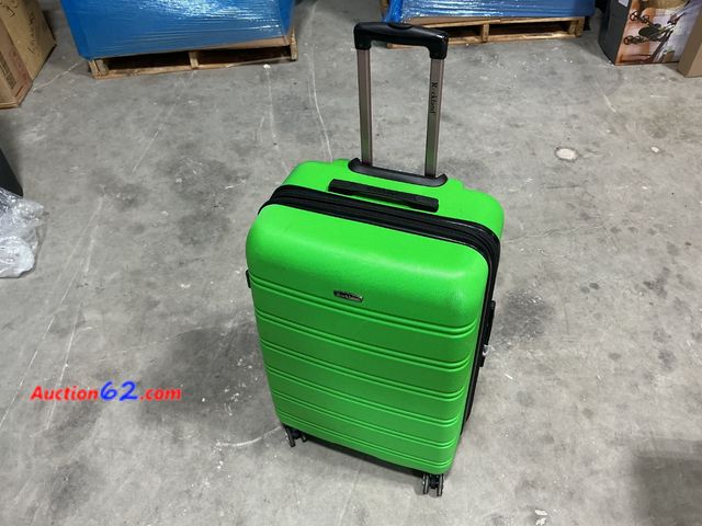 Lot 44-100a - Bright Green Hardside Spinner Suitcase E-Commerce Return, A basic inspection has been given to this item. Sold AS-IS. See All Photo's