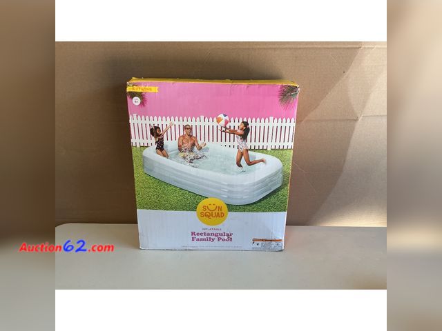 Lot 44-1524 - 6' X 22" Deluxe Rectangular Family Pool Blue - Sun Squad™: Inflatable PVC Kit E-Commerce Return, A basic inspection has been given to this i...