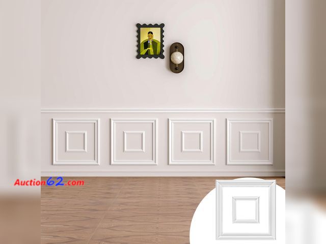 Lot 44-1793w - Ar3d 4-Frame Peel and Stick Wall Molding Trim Kit, Polystyrene Molding Wall Trim for Accent Wall, 20"x 20" Self Adhesive Wainscoting Panels,...