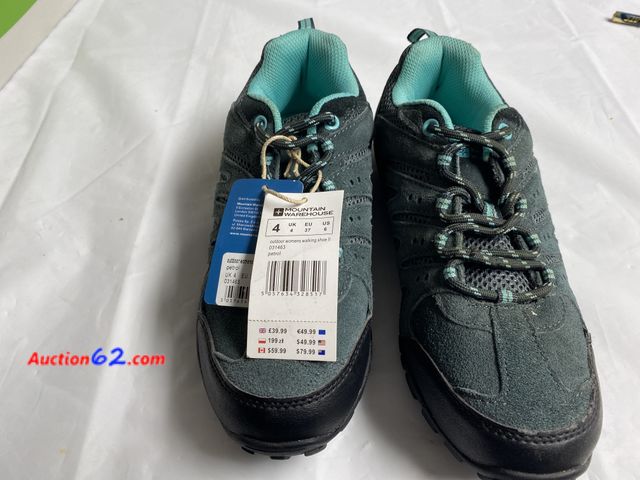 Lot 44-2016x - New with tags but has some dirty spots. Shown in pictures. Mountain Warehouse women’s size 6 walking shoes. See photos. Appears New, A basic...