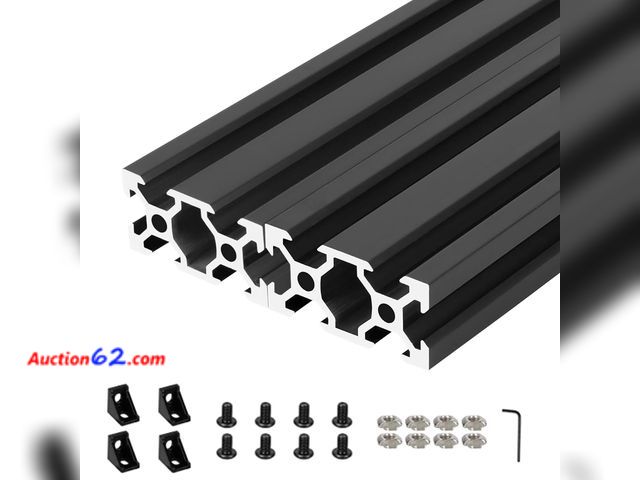 Lot 44-274 - PENGLONG 2040 V Slot 1220mm Aluminum Extrusion Profile, 2PCS European Standard Anodized Linear Rail with Corner Bracket Kit for CNC DIY 3D P...