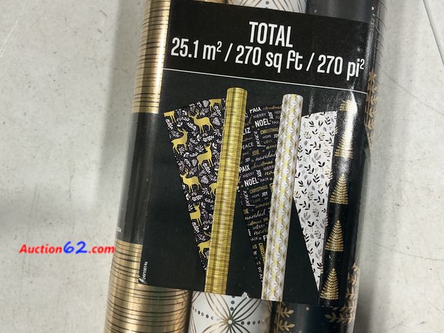 Lot 44-1226j - Wrapping Paper Rolls 3-Pack 270 sq ft See All Photo's Not Tested Appears New, A basic inspection has been given to this item. Sold AS-IS.