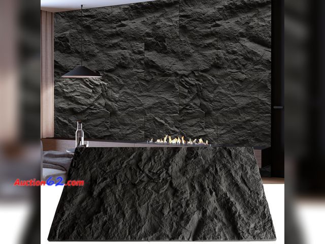 Lot 44-749w - $149.99 Retail price - KASARO 3D Faux Stone Wall Panels, 4 PCS PU Wainscoting Panel for Interior Wall Decor, Cement Texture Thicker Accent f...