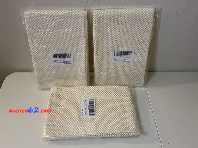 Lot 44-9066 - Lot of (3) DEXI Rug Pad Gripper for Hardwood Tile Floor, 2.5x4 Non Slip Under Carpet Padding Cushioned, Waterproof Thick Walking Pads for Ar...