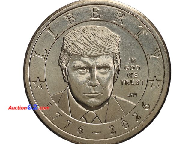 Lot 44-8312m - 2026 PRESIDENT DONALD J. TRUMP SEMIQUINCENTENNIAL $1 COIN – CELEBRATING AMERICA'S 250TH ANNIVERSARY - TAKEN STRAIGHT FROM A U.S. MINT-SEALED...