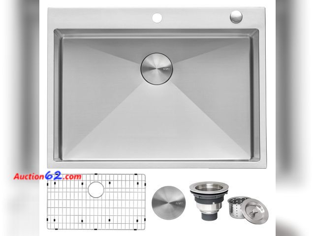 Lot 44-783 - $389 Retail price - Ruvati 30 x 22 inch Drop-in Tight Radius Topmount 16 Gauge Stainless Steel Kitchen Sink Single Bowl - RVH8009 See All Ph...