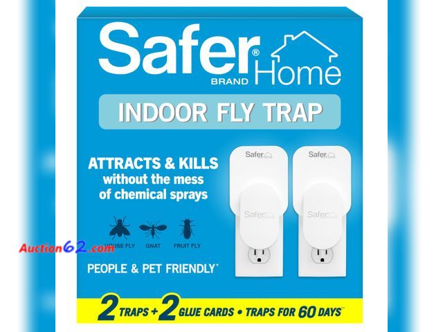 Lot 44-1966e - Safer Home Indoor Plug-in Fly Trap - SH502-2SR - Effective Fruit Fly Traps for Indoors, Gnat Traps for House Indoor, 800 Total Sq Ft Protect...