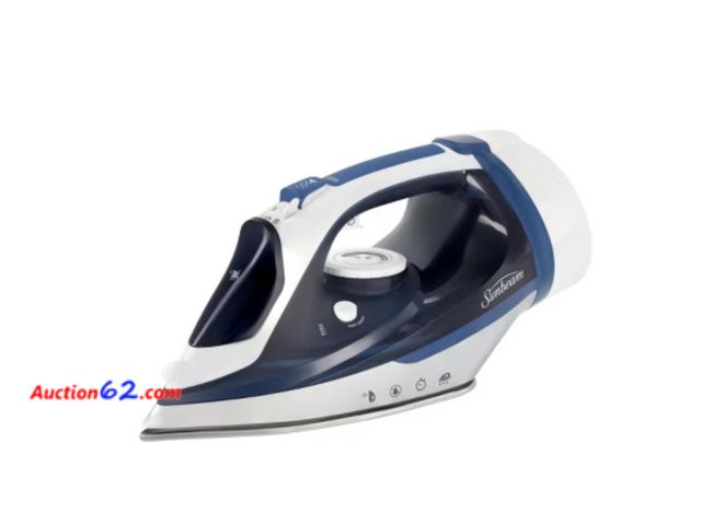 Lot 44-4060f - Sunbeam 1700W Steam Iron with Retractable Cord and Shot of Steam Feature Appears New, A basic inspection has been given to this item. Sold A...