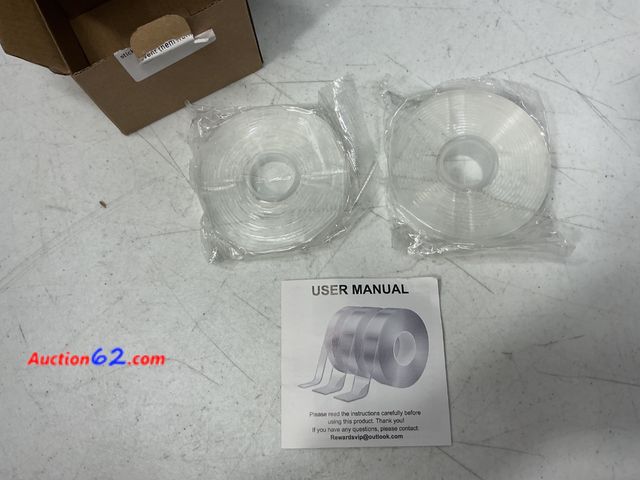 Lot 44-2718f - Clear Double-Sided Adhesive Tape Rolls Appears New, A basic inspection has been given to this item. Sold AS-IS. Not Tested See All Photo's