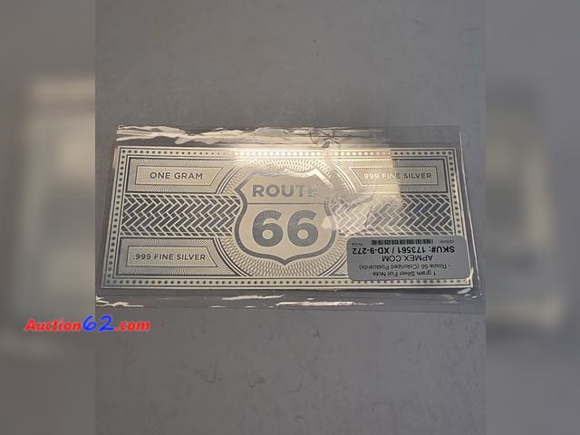 Lot 44-8318f - *BEAUTIFUL* ONE (1) GRAM .999 FINE PURE SILVER ROUTE 66 TRIBUTE NOTE! COMMEMORATES THE MANY STATES THAT ROUTE 66 PASSED THROUGH! GREAT GIFT ...