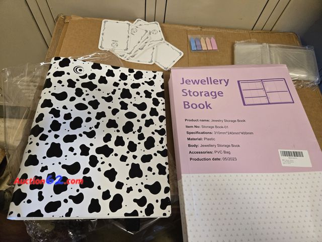 Lot 44-6695p - Large Transparent Jewelry Storage Book Organizer with 300 Pockets and 50 Jewelry Pouches,Travel Jewelry Organizer and Storage,Hoop Earring H...