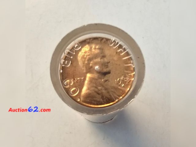 Lot 44-8334v - BRILLIANT UNCIRCULATED ROLL OF 1963-D LINCOLN MEMORIAL CENTS. MINTED IN DENVER.-NT
