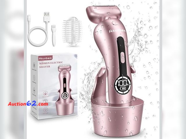 Lot 44-7306w - Electric shaver for women for legs bikini trimmer Electric razor for women underarm public hairs rechargeable women's shaver wet dry use pai...
