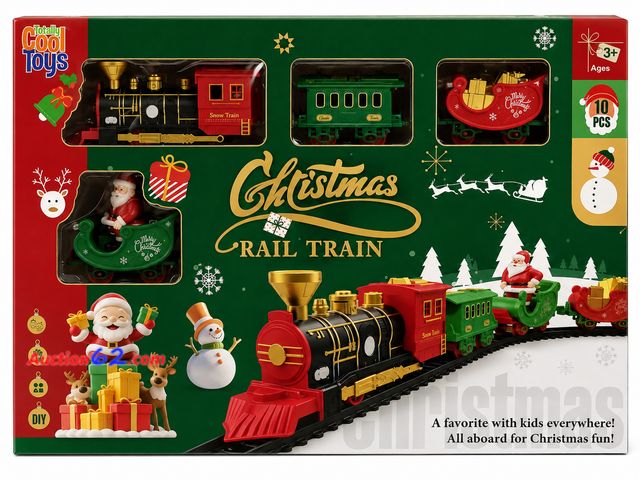 Lot 44-6013m - Christmas Rail Train set. A Favorite with kids everywhere! All aboard for Christmas Fun! From totally cool toys 10pcs age 3+ Appears New, A ...