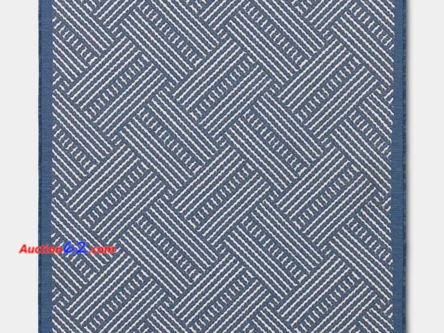 Lot 44-285M - 5'x7' Oversized Basket Weave Woven Outdoor Patio Area Rug Blue - Threshold™ Designed with Studio McGee See All Photo's Appears New, A basic ...