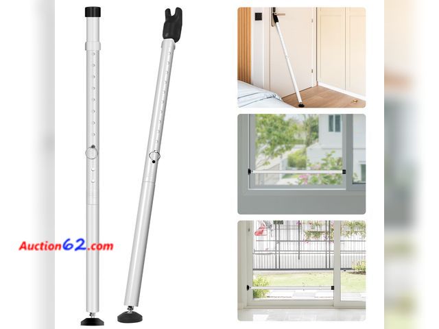 Lot 44-1667o - 2 Pack 2-in-1 Door Stoppers Security, Upgrade Sliding Door Security Bar, Heavy-Duty Door Jammer Door Stopper for Sliding Window, Adjustable ...