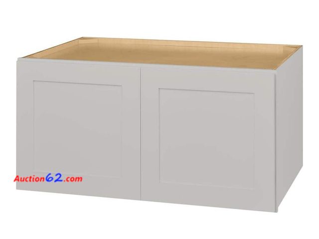Lot 44-1535j - $247 Retail price - Avondale 36 in. W X 24 in. D X 18 in. H Ready to Assemble Plywood Shaker Wall Bridge Kitchen Cabinet in Dove Gray Not Te...