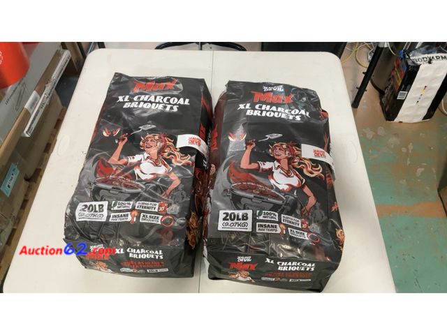 Lot 44-1508m - Lot of (2) Jealous Devil Max XL All Natural Hardwood Charcoal Pillow Briquets, 20lb Box Appears New, A basic inspection has been given to th...