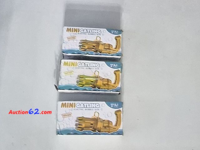 Lot 44-3010i - Lot of 3 - Mini Gatling Electric Bubble Guns - All 3 Black - See Pictures E-Commerce Return, A basic inspection has been given to this item....
