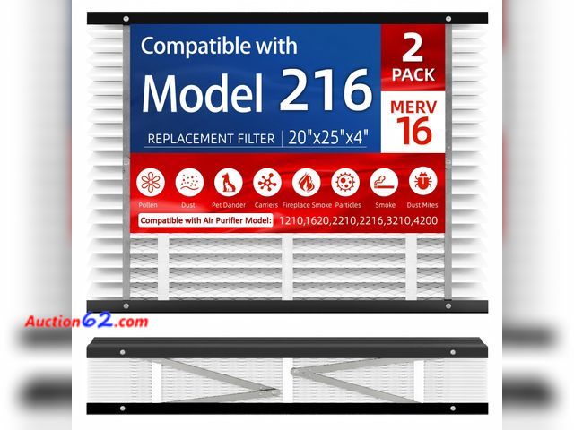 Lot 44-4101a - $79.99 Retail price - 2 Pack, 216 Replacement Filter, Compatible with AprilAire 216 Whole House Air Purifiers Models,1210,1620,2210,2216,321...