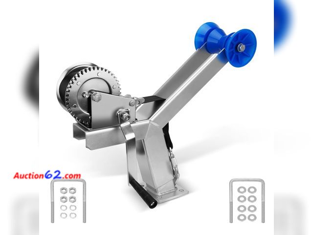 Lot 44-1864 - $115.99 Retail price - Height Adjustable Boat Trailer Winch Stand with 1200LB Boat Winch Compatible with 3" W X 4" H Boat Trailer Drawbar Mo...