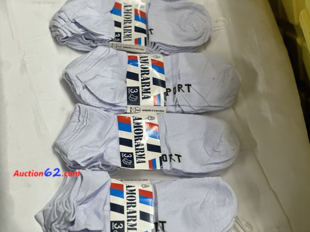 Lot 44-6072o - 12 pairs of amorarma no show sport socks. Euro size 40-46 uni sex. NEW. Opened for photos. See All Photo's Not Tested Never opened, Factory ...