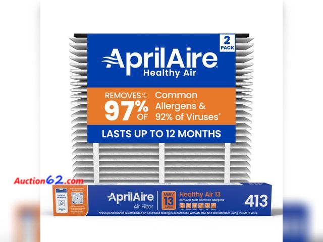 Lot 44-239a - $99.98 Retail price - Genuine AprilAire 413 Replacement Filter for AprilAire Whole House Air Purifiers - MERV 13, Healthy Home Allergy, 16x2...