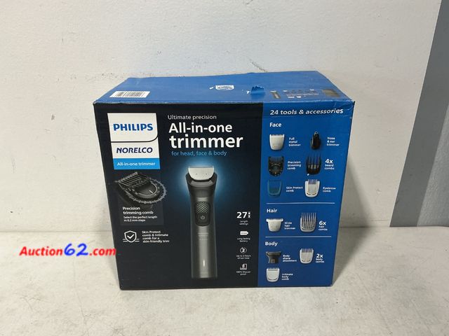 Lot 44-833 - Philips Norelco Ultimate Precision All-in-One Trimmer 24 Tools &amp; Accessories See All Photo's E-Commerce Return, A basic inspection has b...