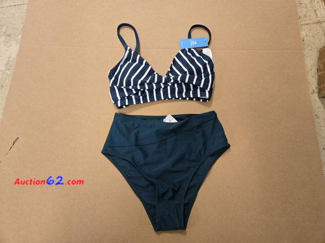 Lot 44-6757g - Size XS CUPSHE Women's Bikini Sets Two Piece Swimsuit High Waisted V Neck Twist Front Adjustable Spaghetti Straps Bathing Suit Appears New