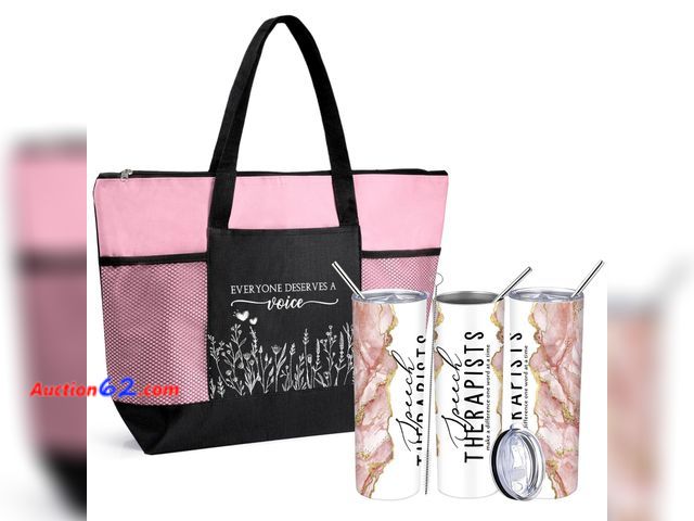 Lot 44-9159 - Patelai Speech Pathology Back to School Gift for SLP,Pink- Comes With Bag, (1) Tumbler, Straw, and Straw Cleaner Appears New, A basic inspec...