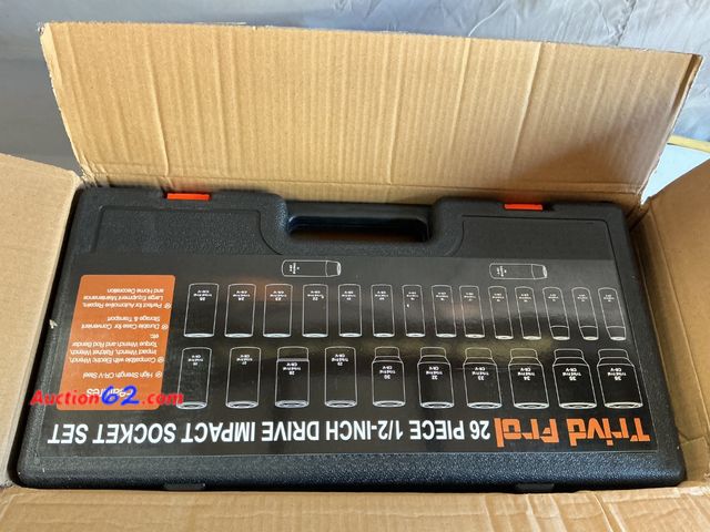 Lot 44-237m - Trifiv Pro 26 Piece 1/2-Inch Drive Impact Socket Set Appears New, A basic inspection has been given to this item. Sold AS-IS. See All Photo'...