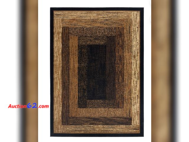 Lot 44-7312b - Home Dynamix Royalty Vega contemporary geometric area rug black/beige, 43"×62" Appears New, A basic inspection has been given to this item. ...