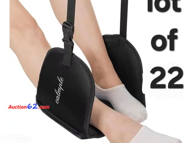 Lot 44-6993p - Lot of 22 Foot Hammocks, Thickening Lengthening Airplane Footrest to Relax Your Feet Portable Flying Foot Hammock Appears New