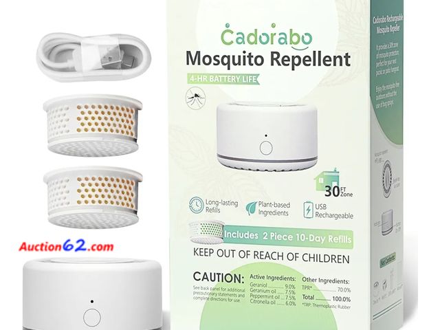 Lot 44-6564p - Mosquito Repellent Outdoor Patio，Rechargeable Mosquito Repeller with Plant-Based Ingredients, DEET-Free, Suitable for Outdoor Patio &amp; In...
