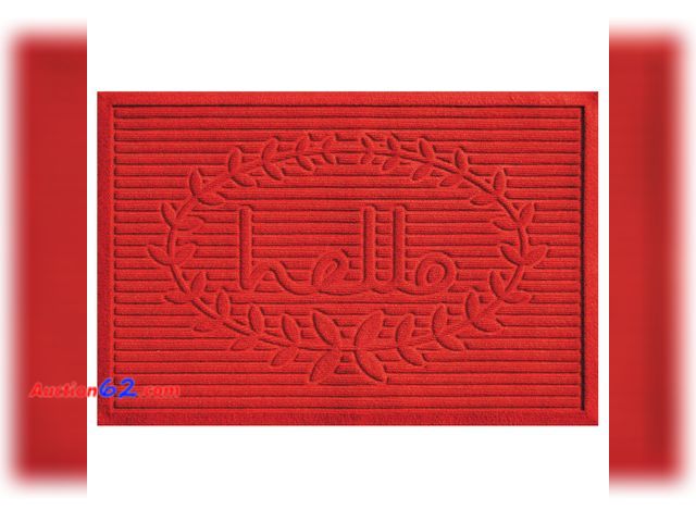 Lot 44-222m - Calloway Mills 103143660 Poly Hello Indoor/Outdoor Mat, 3' x 5', Red See All Photo's Appears New, A basic inspection has been given to this ...
