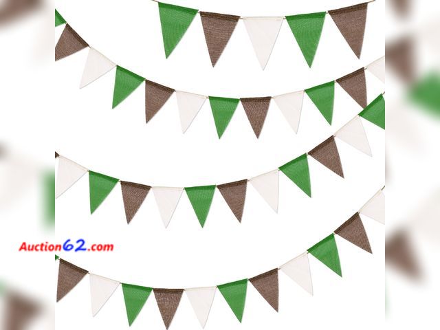Lot 44-9254 - Lot of (2) G2PLUS Triangle Flag Bunting, Pennant Banner and Decorative Garland, 39Ft Appears New, A basic inspection has been given to this ...