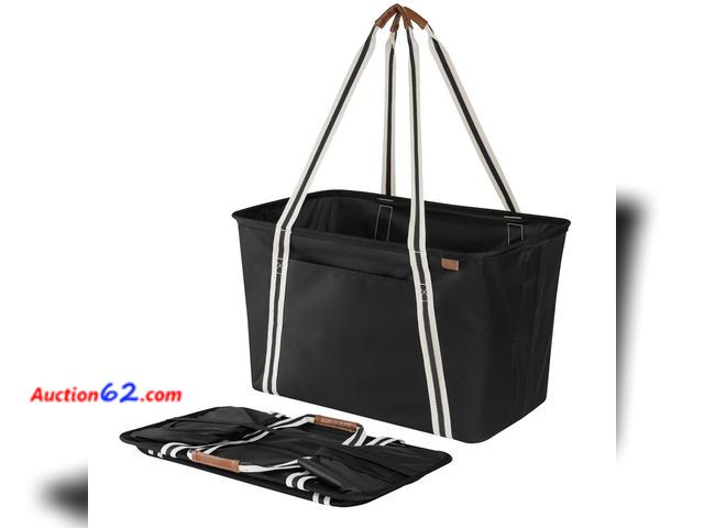 Lot 44-511j - CleverMade Collapsible CarryAll Tote, Black (Pack of 2) See All Photo's Not Tested Appears New, A basic inspection has been given to this it...