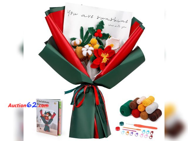Lot 44-9212 - Pnytty Crochet Kit for Beginner Adults, Flower Bouquet Crochet Starter Kit Appears New, A basic inspection has been given to this item. Sold...