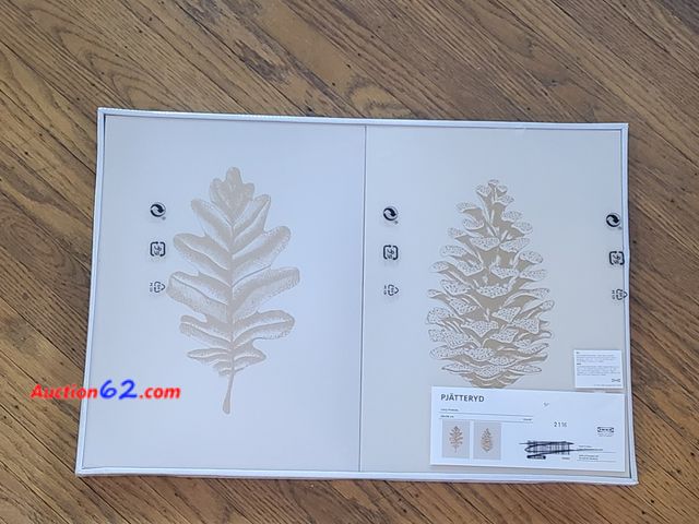 Lot 44-3038b - New in Sealed Package (2 Pack 11"x15") - IKEA PJÄTTERYD Leaf Prints by Lucy Francis - See Pictures 1. Appears New, A basic inspection has be...