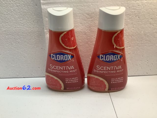 Lot 44-6048f - Two 16Fl Oz Bottles of Clorox Scentiva Disinfecting Mist,  Grapefruit &amp; Orange Blosson Scent. Appears New, A basic inspection has been g...