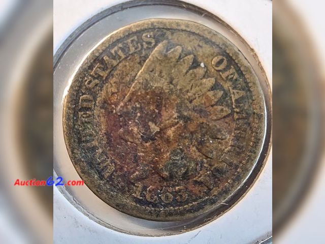 Lot 44-8333v - 1863 CUPRO NICKEL TOUGH DATE INDIAN CENT. MINTED IN PHILADELPHIA.-NT