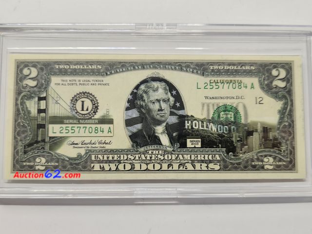 Lot 44-8306q - CALIFORNIA ENHANCED $2 STATE BILL. HAS CAPITAL AND GOLDEN GATE BRIDGE.-NT