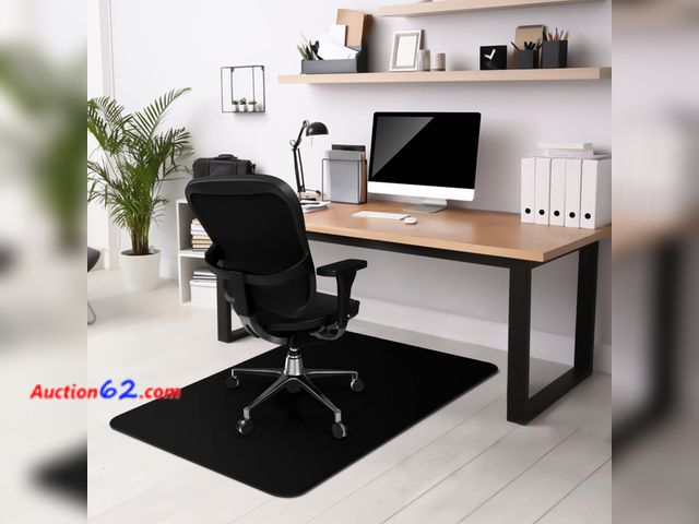 Lot 44-1961o - Kuyal Chair mat for Hardwood Floor 36 x 48 inches Rectangle Floor Mats Wood/Tile Protection Mat for Office &amp; Home, Black Not Tested See ...