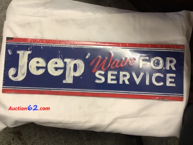 Lot 44-6160w - ‘JEEP’ WAVE FOR SERVICE, Hang up sign. New. See All Photo's Not Tested Never opened, Factory Sealed