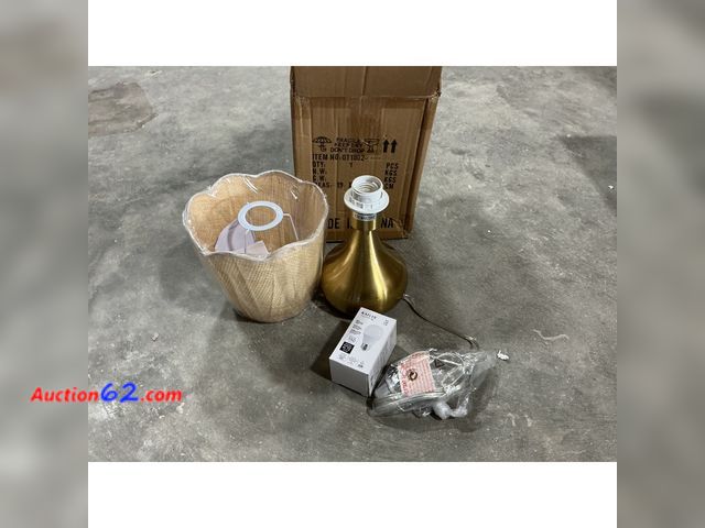 Lot 44-452o - Ziqqeelam Gold Small Bedside Table Lamp Touche Control 3-Way Dimmable Brass Mini Table Lamps for Nightstand, Rattan Shade Small Table Lamps ...