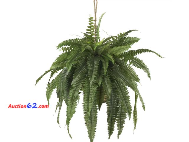 Lot 44-711b - Retail value $55- Large Artificial Boston Fern Hanging Basket 1. Appears New, A basic inspection has been given to this item. Sold AS-IS. 4....