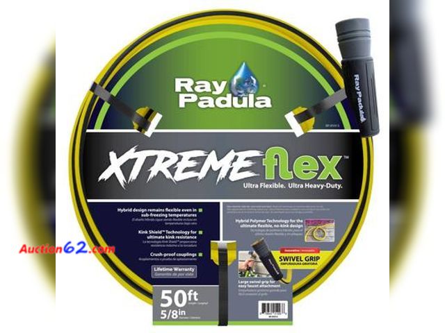 Lot 44-104p - Ray Padula XtremeFlex Ultra Flexible 50ft Heavy Duty Hybrid Garden Hose: Leak-Resistant, Comfi-Grip Appears New, A basic inspection has been...